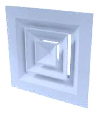 Square louvered ceiling diffuser
